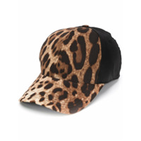 Dolce & Gabbana Boné com estampa de leopardo - Marrom