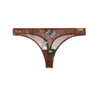 Dolce & Gabbana Calcinha com estampa de borboleta - Marrom