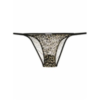 Dolce & Gabbana Calcinha com estampa de leopardo - Marrom