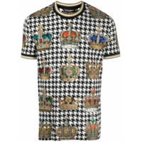 Dolce & Gabbana Camiseta com coroa e espinha de peixe - Preto