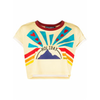 Dolce & Gabbana Camiseta cropped com estampa Holiday - Amarelo