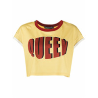 Dolce & Gabbana Camiseta cropped Queen - Amarelo