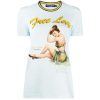 Dolce & Gabbana Camiseta Free Love com estampa - Azul