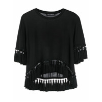 Dolce & Gabbana Camiseta preta com aplicação de tassel - Preto