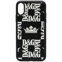 Dolce & Gabbana Capa de iPhone X com estampa de coroa - Preto