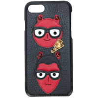 Dolce & Gabbana Capa para iPhone 7 Plus 'Devil Face' - Preto