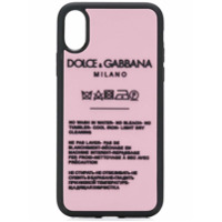 Dolce & Gabbana Capa para iPhone X com aplicação - Preto