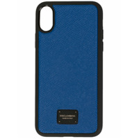 Dolce & Gabbana Capa para iPhone X com placa de logo - Azul