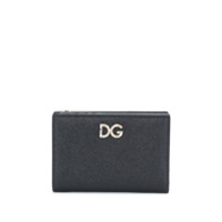 Dolce & Gabbana Carteira de couro com placa de logo - Preto