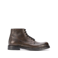 Dolce & Gabbana chunky lace-up leather boots - Marrom