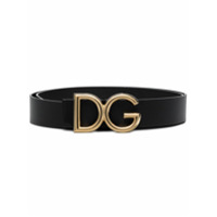 Dolce & Gabbana Cinto com fivela e placa de logo DG - Preto