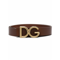 Dolce & Gabbana Cinto com placa de logo DG - Marrom