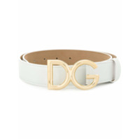 Dolce & Gabbana Cinto de couro com logo - Branco