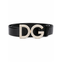 Dolce & Gabbana Cinto de couro com logo - Preto