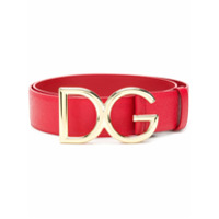 Dolce & Gabbana Cinto de couro com logo - Vermelho