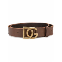 Dolce & Gabbana DG buckle leather belt - Marrom