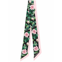 Dolce & Gabbana Echarpe com estampa de rosas tropicais - Preto