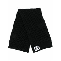 Dolce & Gabbana Echarpe com logo e cashmere mista - Preto