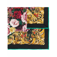Dolce & Gabbana Echarpe de seda floral - Preto