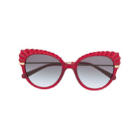 Dolce & Gabbana Eyewear Armação de óculos gatinho com detalhe de cristais - Vermelho