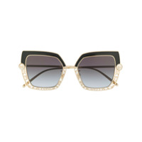 Dolce & Gabbana Eyewear Óculos de sol com esferas peroladas - Dourado