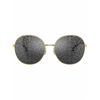 Dolce & Gabbana Eyewear Óculos de sol com estampa de leopardo na lente - Dourado