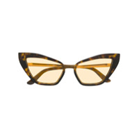 Dolce & Gabbana Eyewear Óculos de sol gatinho com efeito tartaruga - Marrom