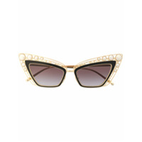 Dolce & Gabbana Eyewear Óculos de sol gatinho com esferas peroladas - Dourado