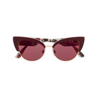 Dolce & Gabbana Eyewear Óculos de sol gatinho com estampa floral - Vermelho