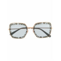 Dolce & Gabbana Eyewear Óculos de sol quadrado com detalhe de corrente - Dourado