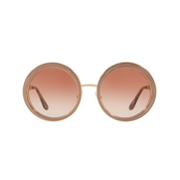 Dolce & Gabbana Eyewear textured round sunglasses - Dourado
