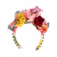 Dolce & Gabbana Headband com aplicação floral vermelho