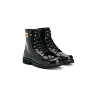 Dolce & Gabbana Kids Ankle boot bordada - Preto
