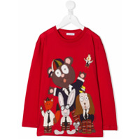 Dolce & Gabbana Kids Blusa com estampa Puppy Crew - Vermelho