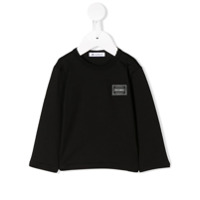 Dolce & Gabbana Kids Blusa de jersey com logo - Preto