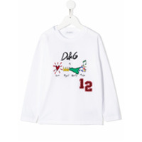 Dolce & Gabbana Kids Blusa gola redonda com estampa - Branco