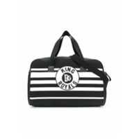 Dolce & Gabbana Kids Bolsa de canvas listrada - Preto