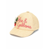 Dolce & Gabbana Kids Boné com trama e logo - Marrom