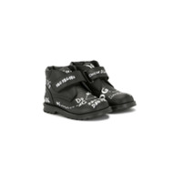 Dolce & Gabbana Kids Bota com estampa de logo - Preto