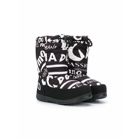 Dolce & Gabbana Kids Bota de neve com estampa - Preto