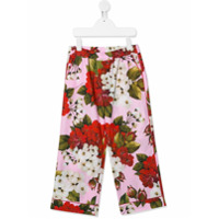 Dolce & Gabbana Kids Calça com estampa floral - Rosa
