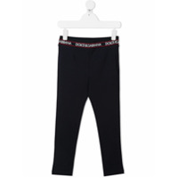 Dolce & Gabbana Kids Calça com logo no cós - Preto