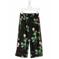Dolce & Gabbana Kids Calça de pijama com estampa de rosas - Preto
