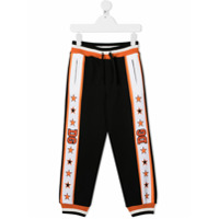 Dolce & Gabbana Kids Calça esportiva com acabamento DG - Preto