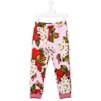 Dolce & Gabbana Kids Calça esportiva com estampa floral - Rosa