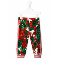 Dolce & Gabbana Kids Calça esportiva com estampa floral - Vermelho