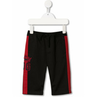 Dolce & Gabbana Kids Calça esportiva com logo bordado - Preto