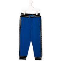 Dolce & Gabbana Kids Calça esportiva com rei bordado - Azul