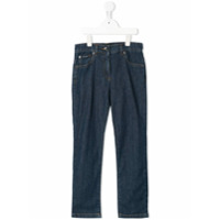 Dolce & Gabbana Kids Calça jeans com aplicação de logo - Azul
