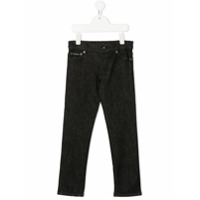 Dolce & Gabbana Kids Calça jeans com detalhe de patch - Preto